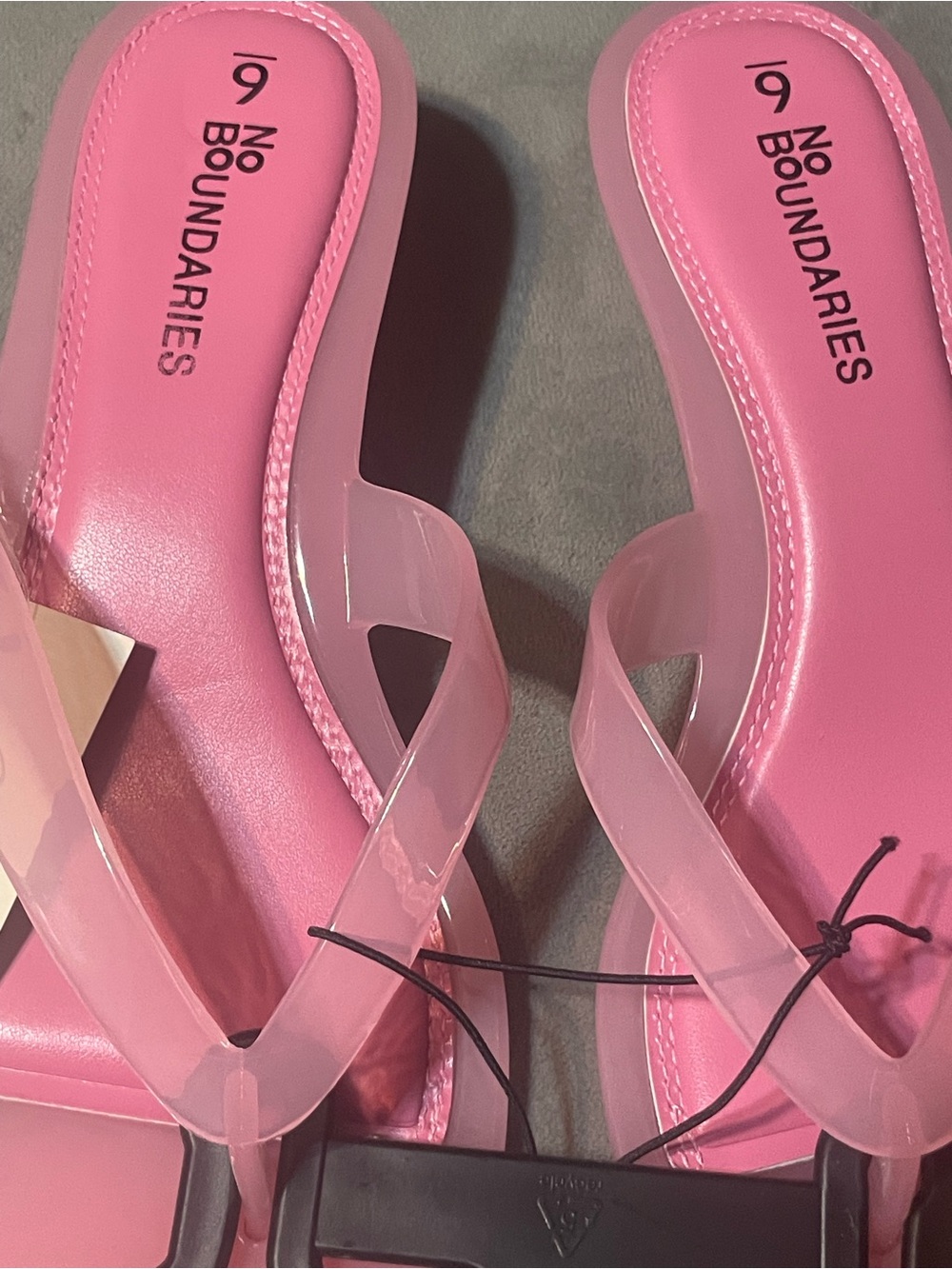No Boundaries Pink Jelly Kitten Heel Flip Flop Sandals Women’s Size 6 NWT - Picture 8 of 12